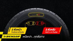 วิธีดูเลข DOT 4 หลักบนแก้มยางรถยนต์ DUNLOP เพื่อเช็กปีที่ผลิตและคำนวณว่าปกติยางรถยนต์ใช้ได้กี่ปี